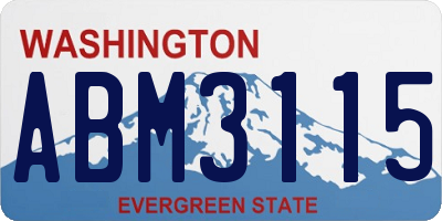 WA license plate ABM3115