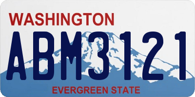 WA license plate ABM3121