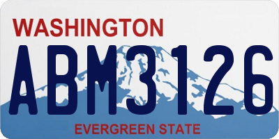 WA license plate ABM3126