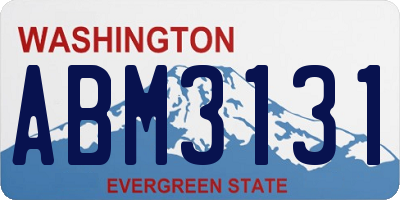 WA license plate ABM3131