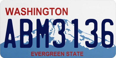 WA license plate ABM3136