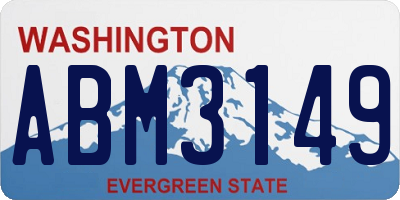 WA license plate ABM3149