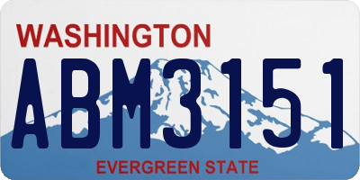 WA license plate ABM3151