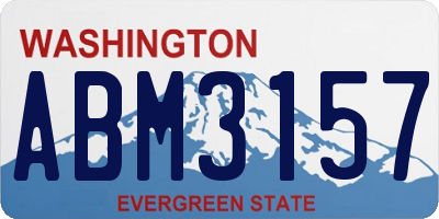 WA license plate ABM3157