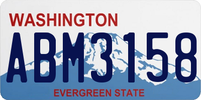 WA license plate ABM3158