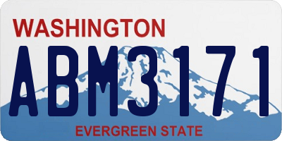 WA license plate ABM3171