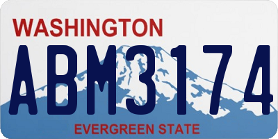 WA license plate ABM3174
