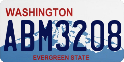 WA license plate ABM3208