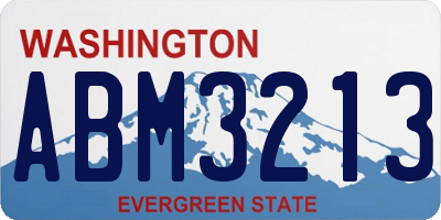 WA license plate ABM3213
