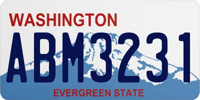 WA license plate ABM3231
