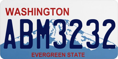 WA license plate ABM3232