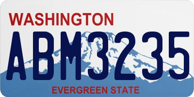 WA license plate ABM3235