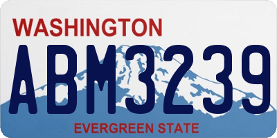 WA license plate ABM3239