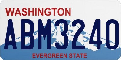 WA license plate ABM3240