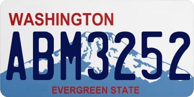 WA license plate ABM3252