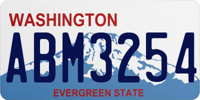 WA license plate ABM3254