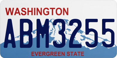 WA license plate ABM3255
