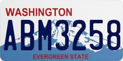 WA license plate ABM3258