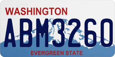 WA license plate ABM3260