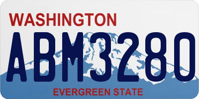 WA license plate ABM3280