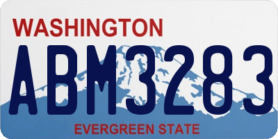 WA license plate ABM3283