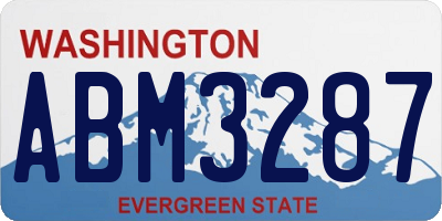 WA license plate ABM3287
