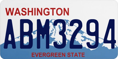 WA license plate ABM3294