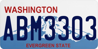 WA license plate ABM3303