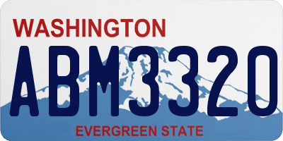 WA license plate ABM3320