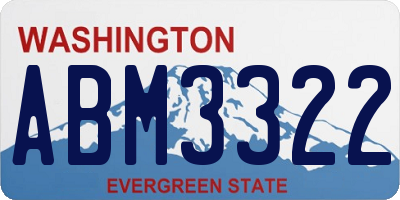 WA license plate ABM3322