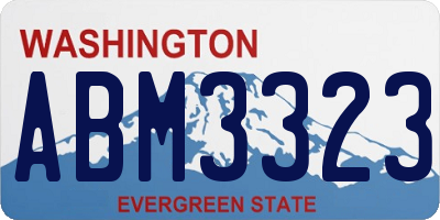 WA license plate ABM3323
