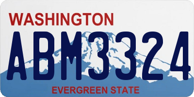 WA license plate ABM3324