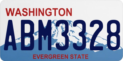 WA license plate ABM3328