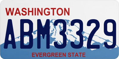 WA license plate ABM3329