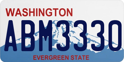 WA license plate ABM3330