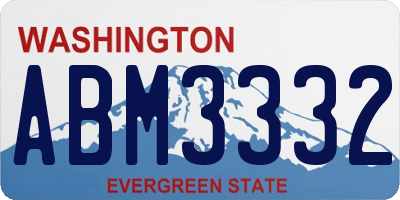 WA license plate ABM3332