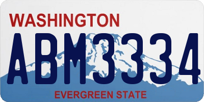 WA license plate ABM3334