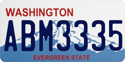 WA license plate ABM3335