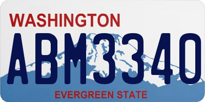WA license plate ABM3340