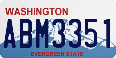 WA license plate ABM3351