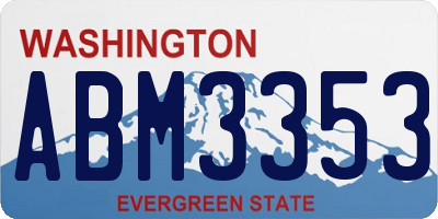WA license plate ABM3353