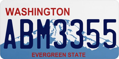WA license plate ABM3355