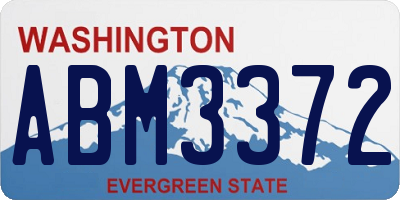 WA license plate ABM3372