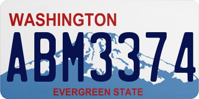 WA license plate ABM3374