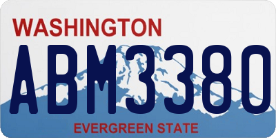 WA license plate ABM3380