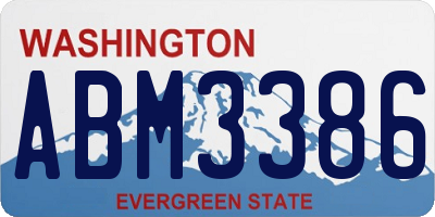 WA license plate ABM3386