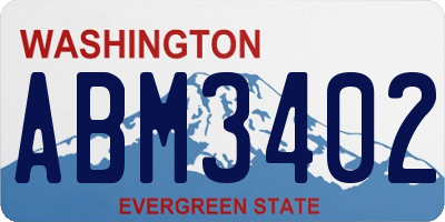 WA license plate ABM3402