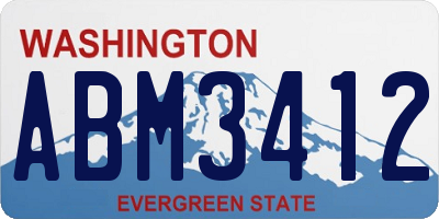 WA license plate ABM3412