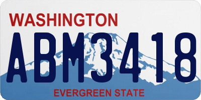 WA license plate ABM3418
