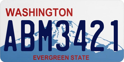 WA license plate ABM3421